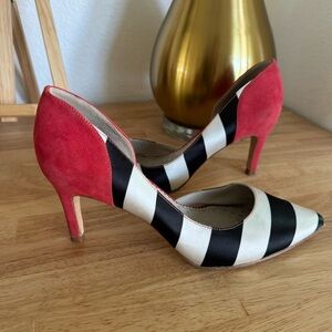 Boden The Court Stripped Heels Size 39 Us 9